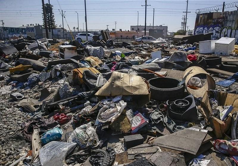 انبوه زباله ها در مرکز لس آنجلس